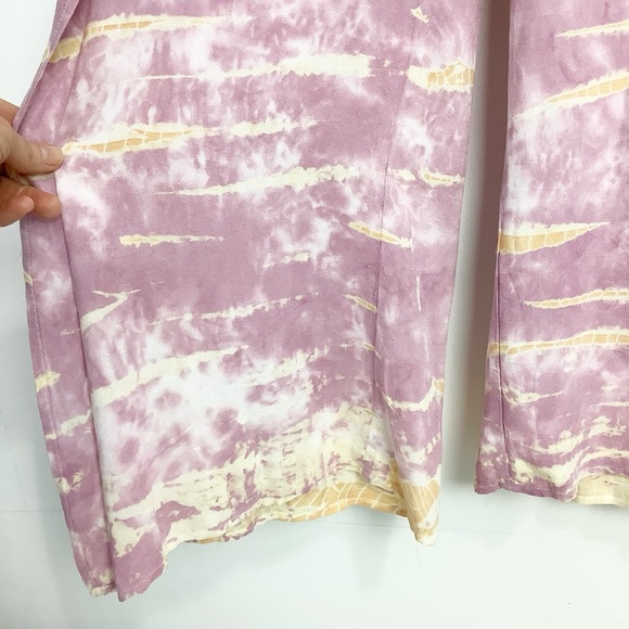 Young Fabulous & Broke Wide Leg Fauna Pants Boho Hippie Tie Dye Palazzo XS - Picture 5 of 12